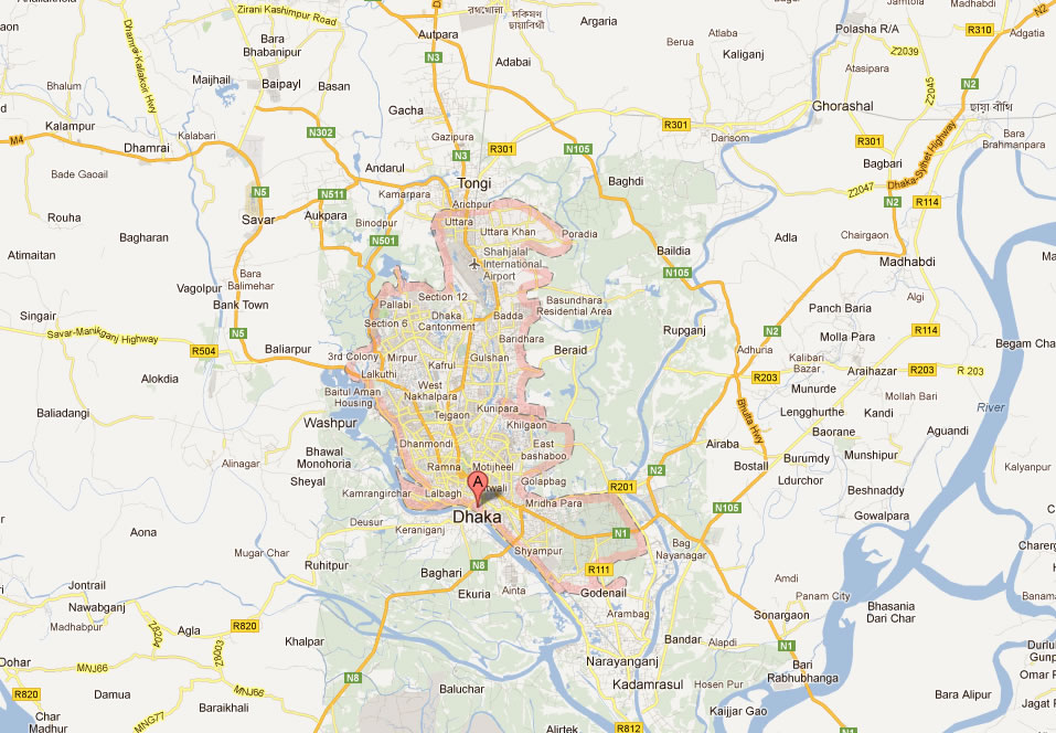 map of dhaka